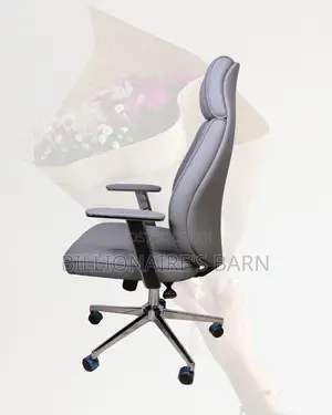 Grey Executive Leather Office Chair (Heavy-Duty) — Moving Fast