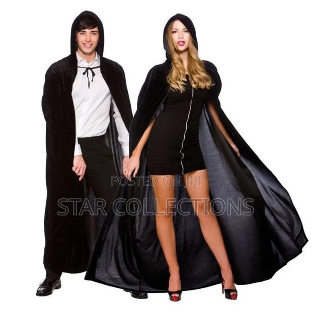 Long Black Velvet Halloween Cape
