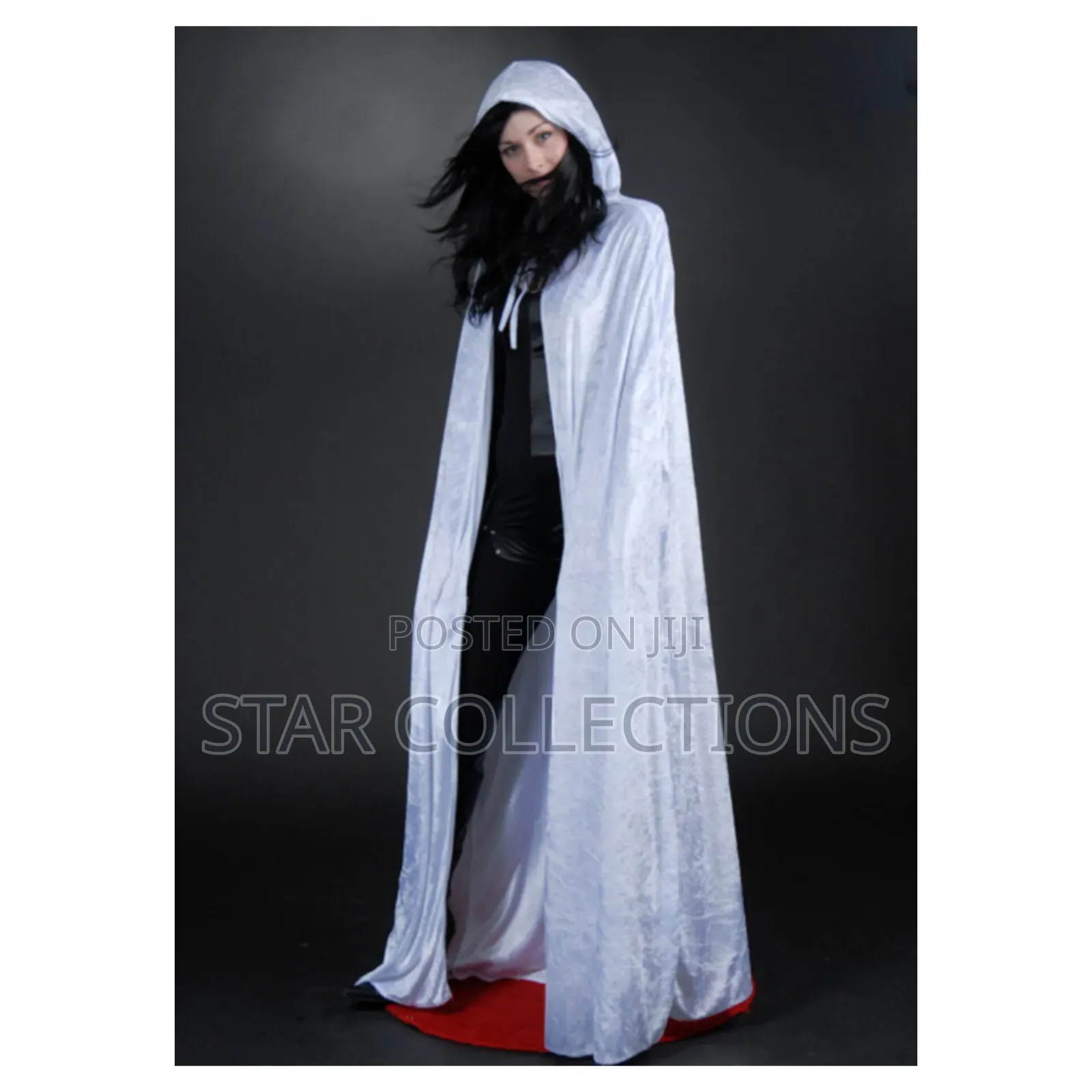 Long White Velvet Halloween Cape