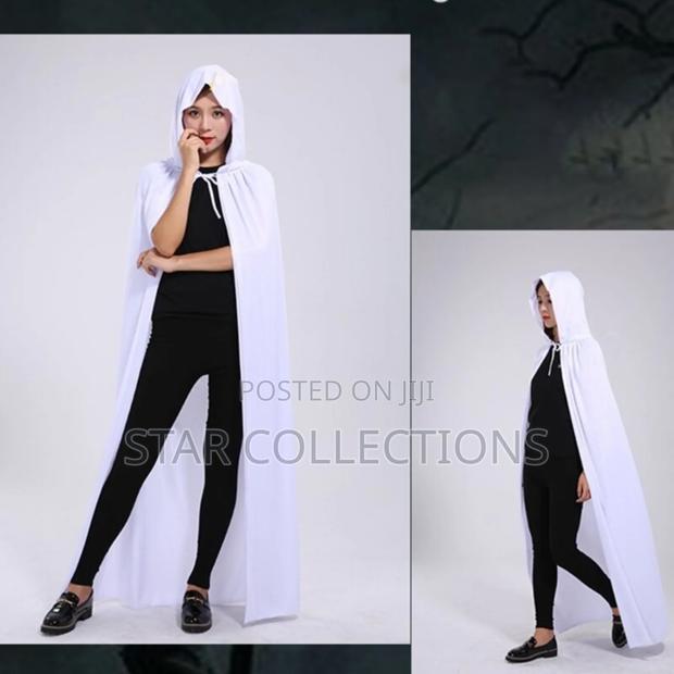 Long White Velvet Halloween Cape - thumbnail 5
