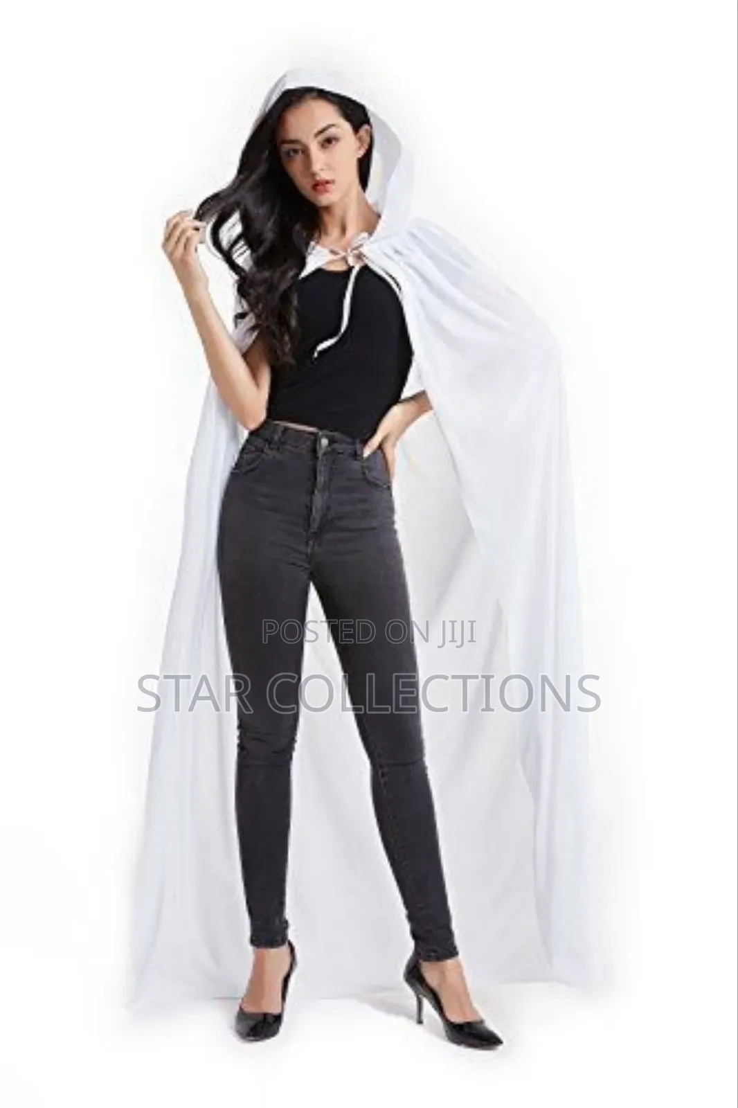 Long White Velvet Halloween Cape