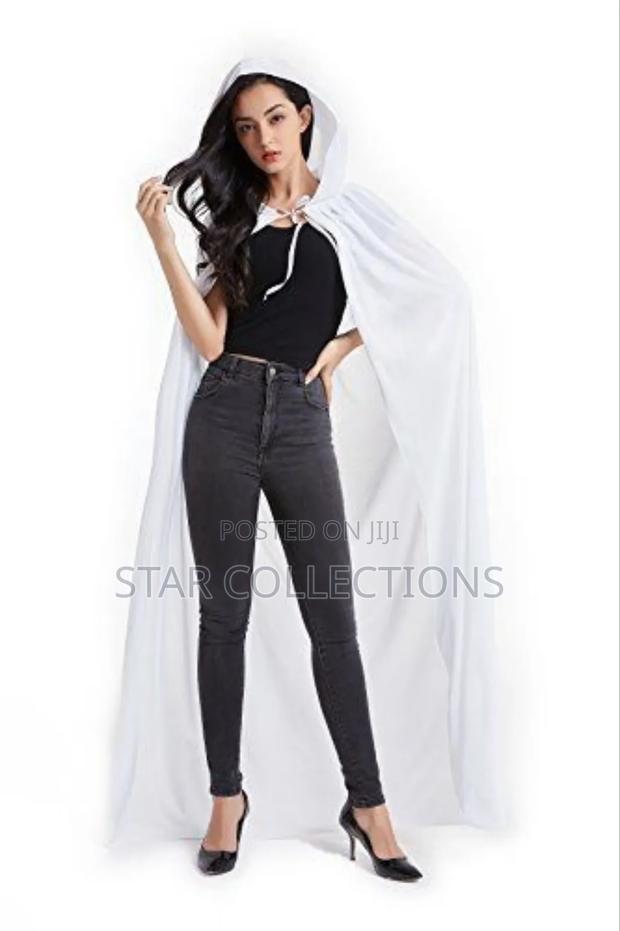 Long White Velvet Halloween Cape - thumbnail 6