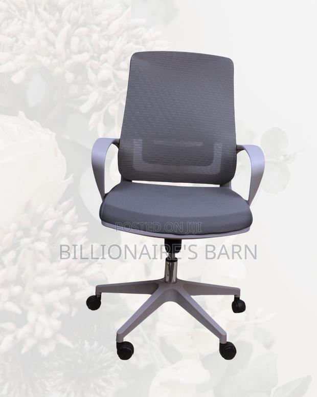 Grey Ergonomic Mesh Office Chair | Imported Swivel Base - thumbnail 4