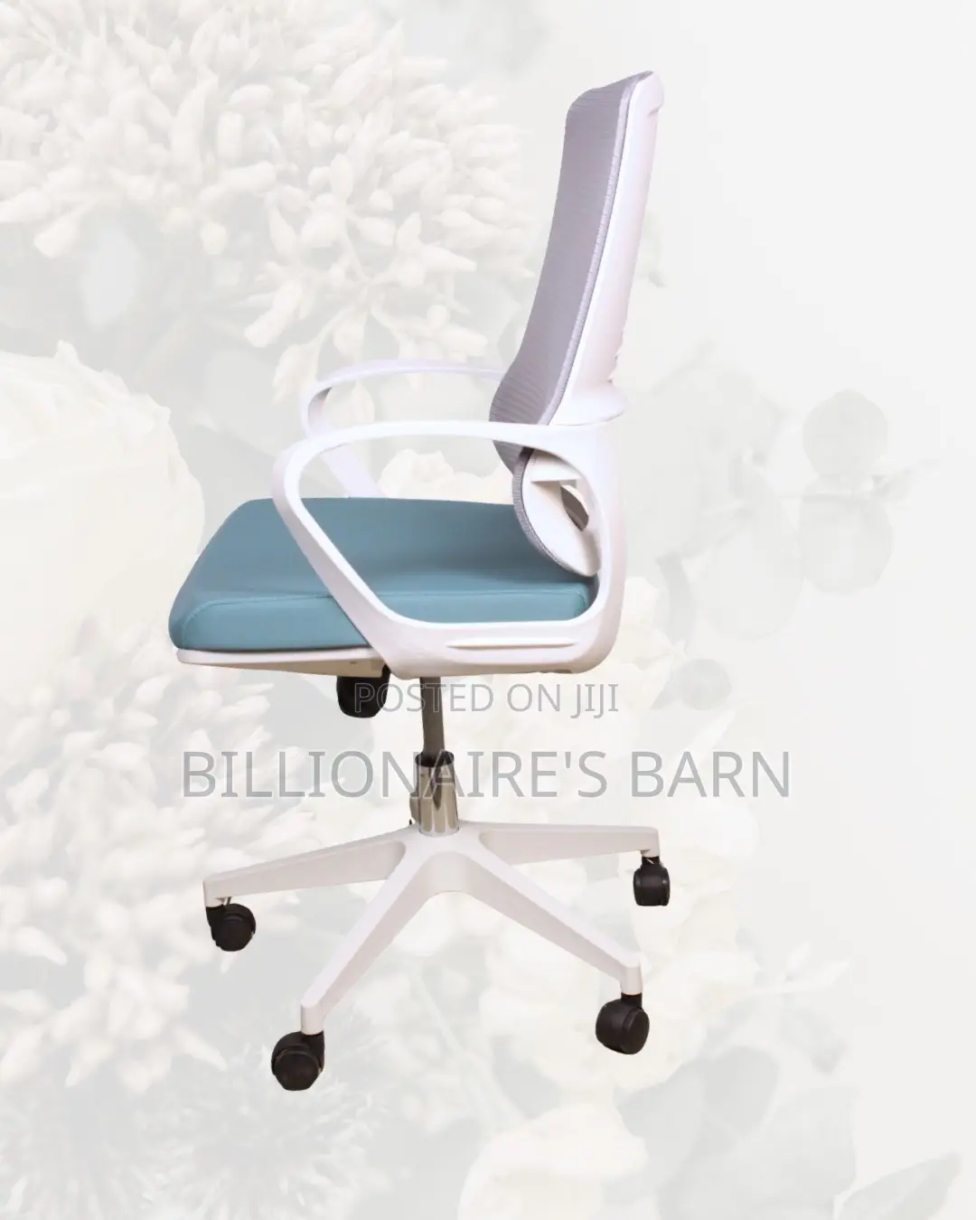 White Ergonomic Mesh Office Chair | Executive Nylon Castors