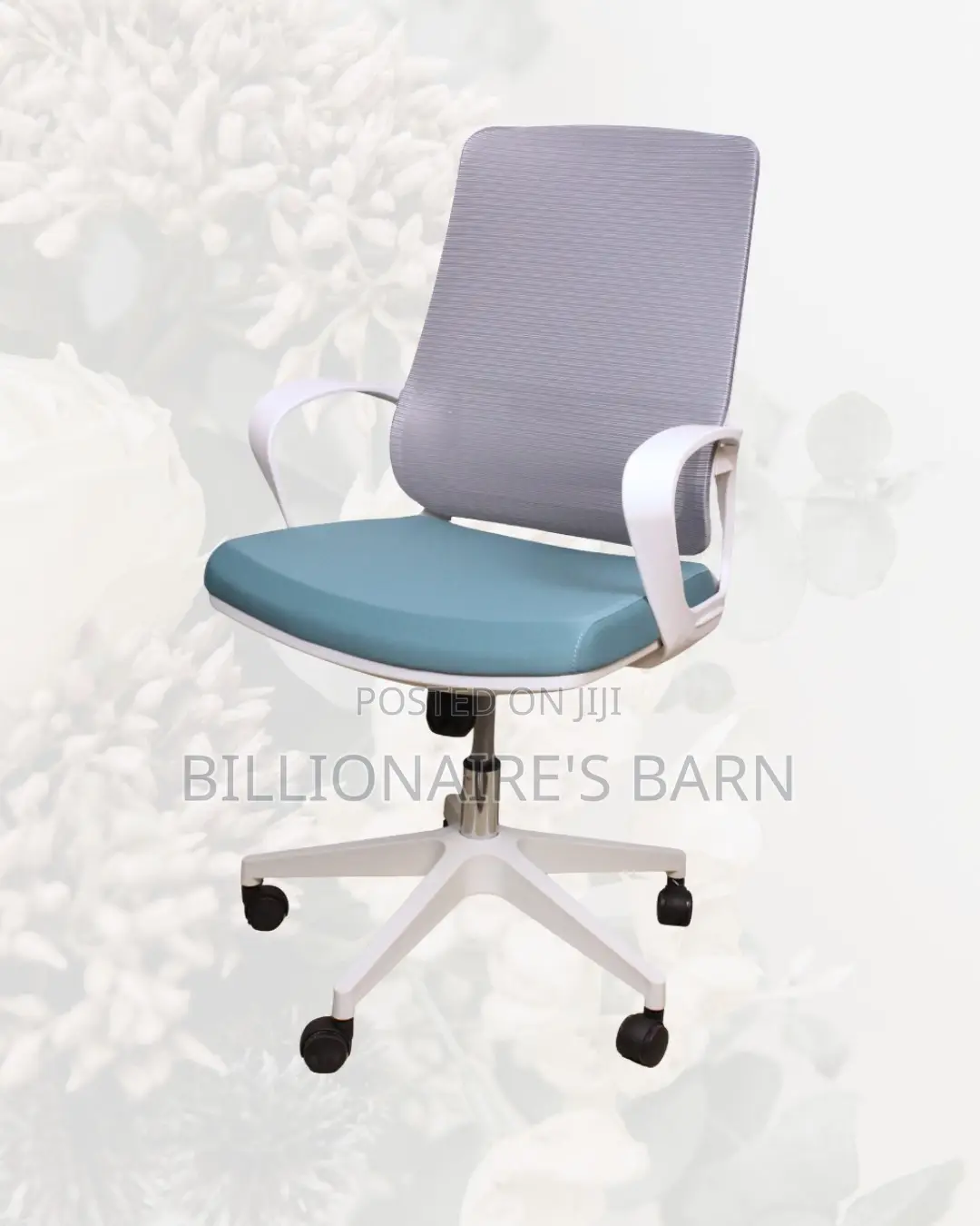 White Ergonomic Mesh Office Chair | Executive Nylon Castors