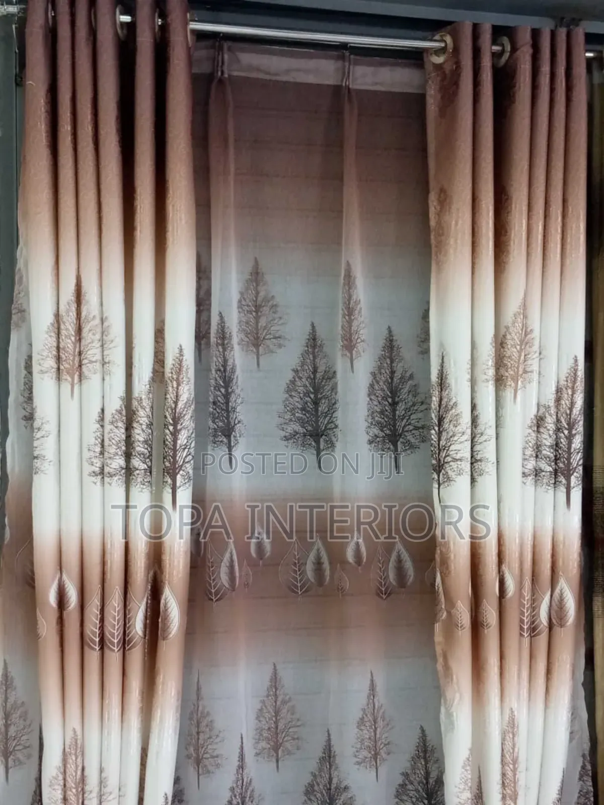 Brown Flowered Curtains for All House Window Covering Curtains