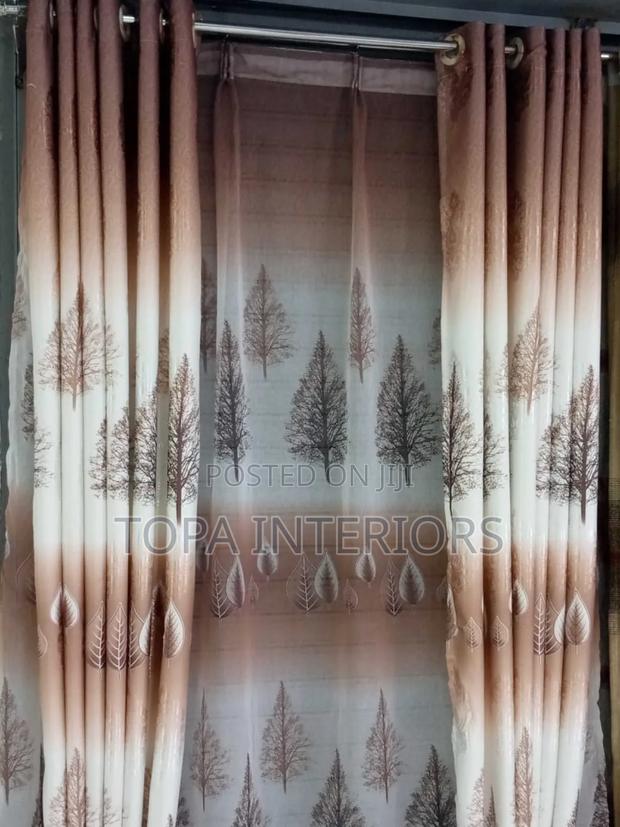 Brown Flowered Curtains for All House Window Covering Curtains - main view