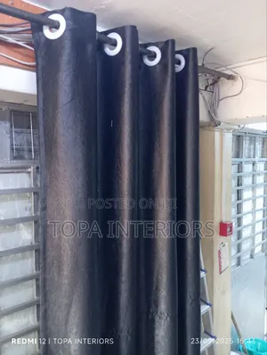 Plain Black Window Curtains for Living Room Decoration