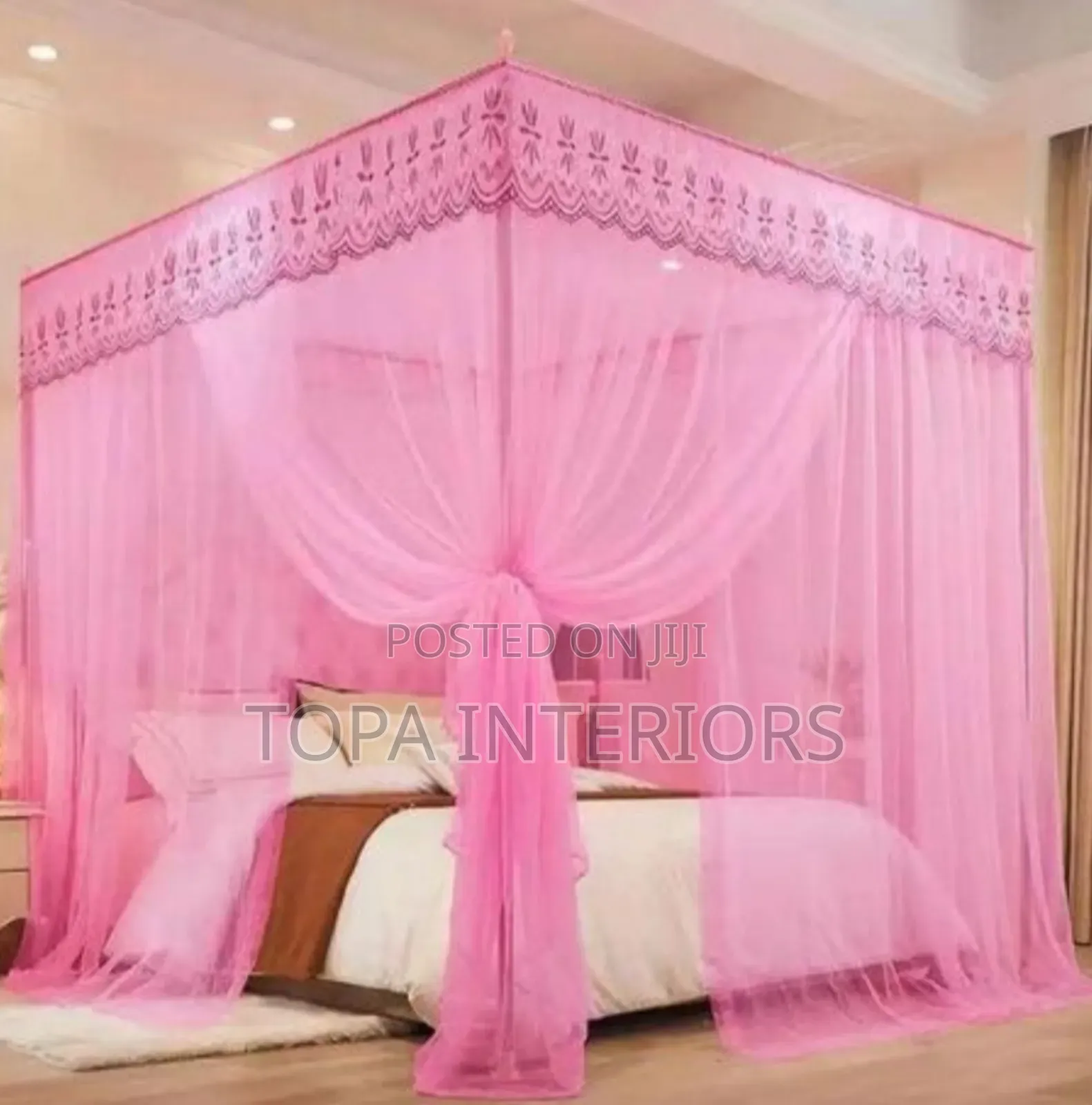 Safety Nets Baby Pink Bedroom Mosquito Nets