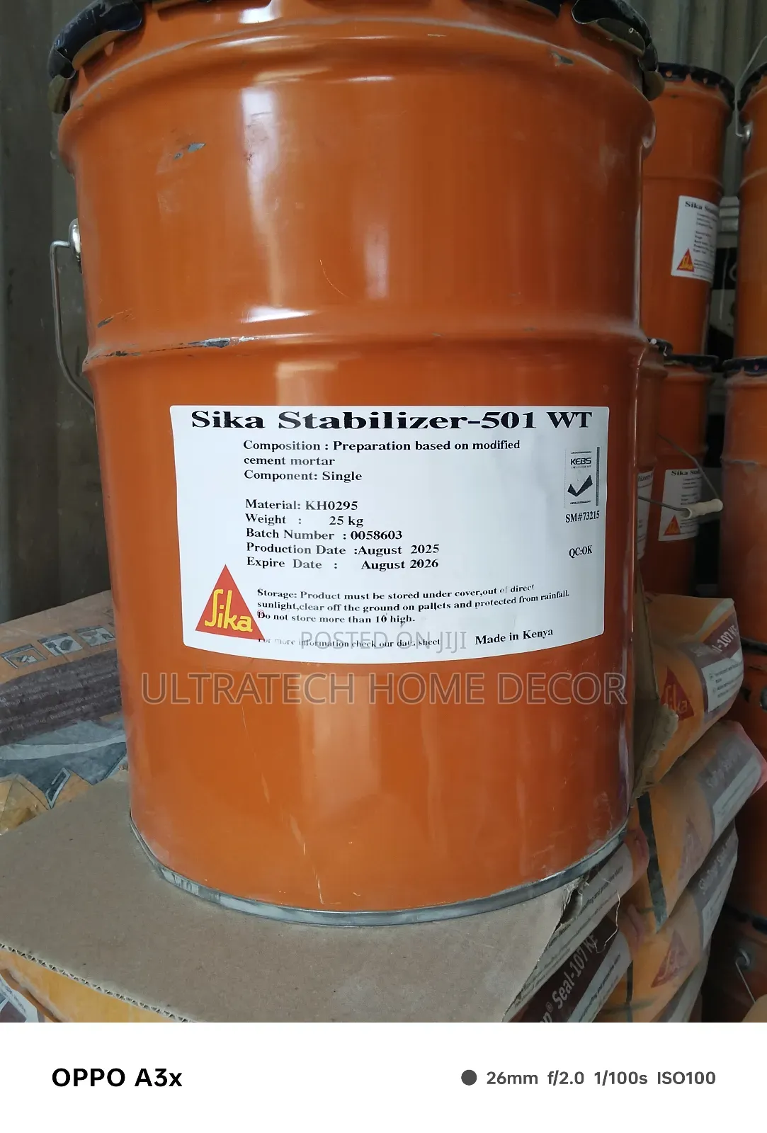 Sika Stabilizer -501wt 25kgs