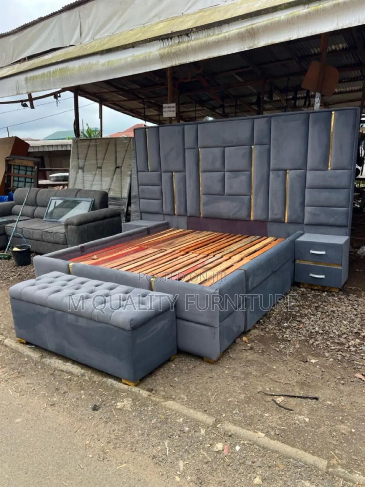 King Sized Gray Beds