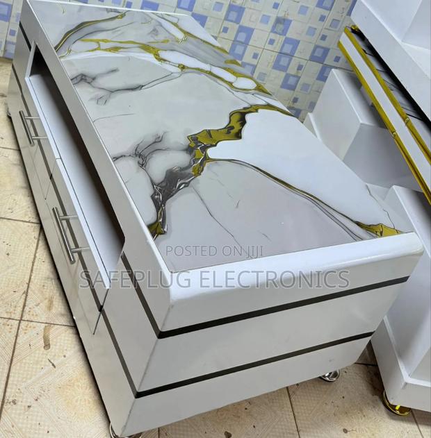 Executive Coffee Table With Glass/ Marble Topping Effect - main view
