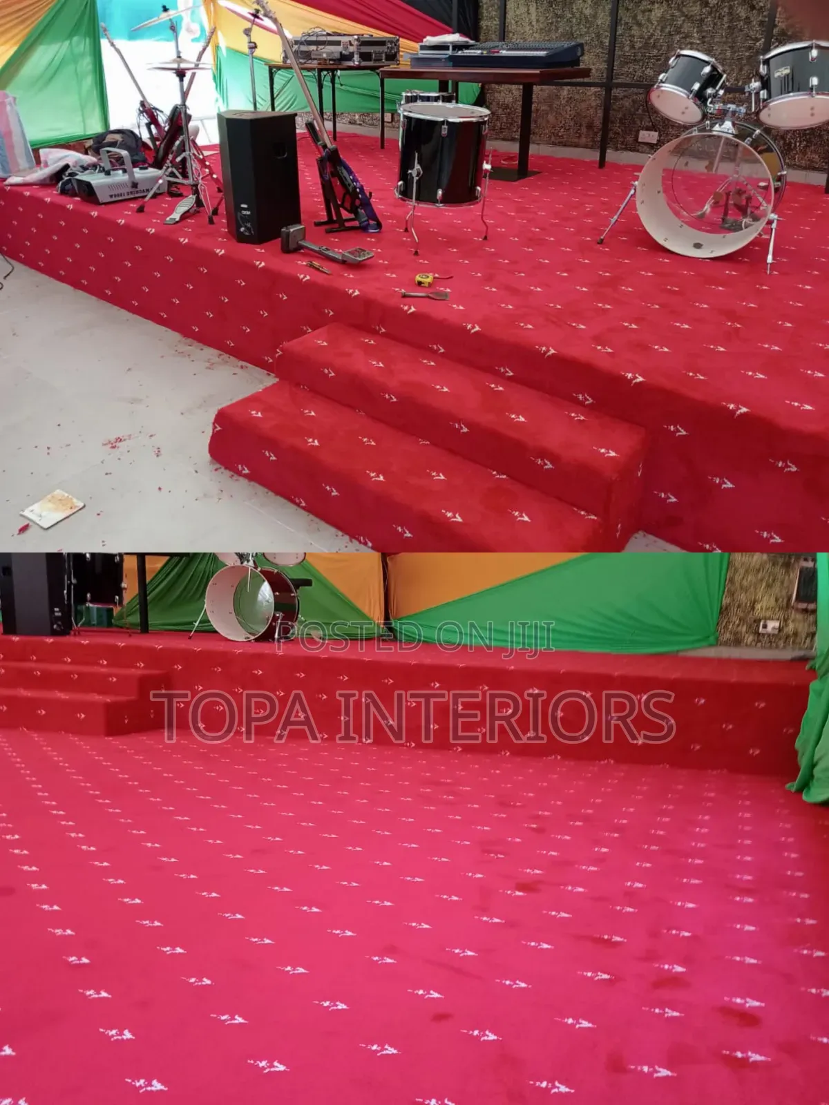 Executive Flowered Red Wall to Wall Altar Carpets Supply and Fixing