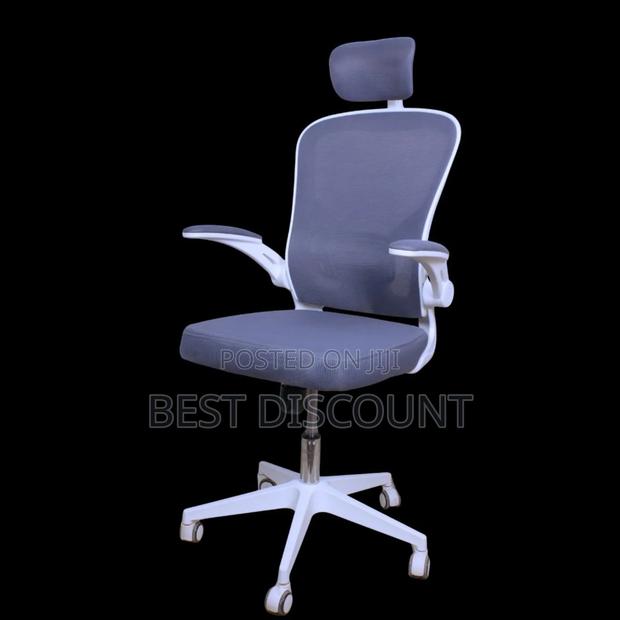White Ergonomic Design Office Chairs - main view