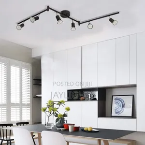 6 Heads Light Wall Track Kits Adjustable Metal Ceiling Light