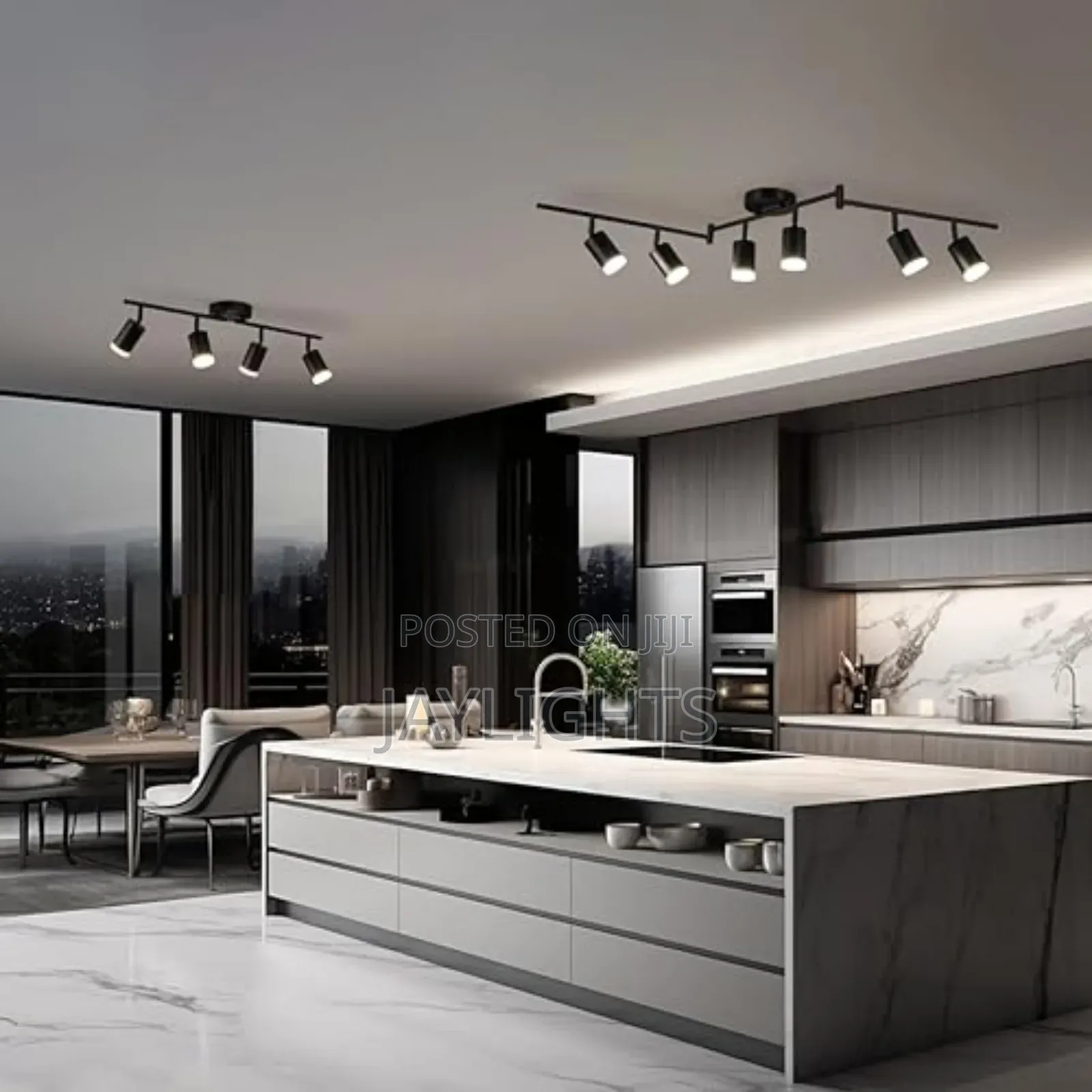 Base Rotatable Ceiling Light Fixture 6-Light Track Lighting