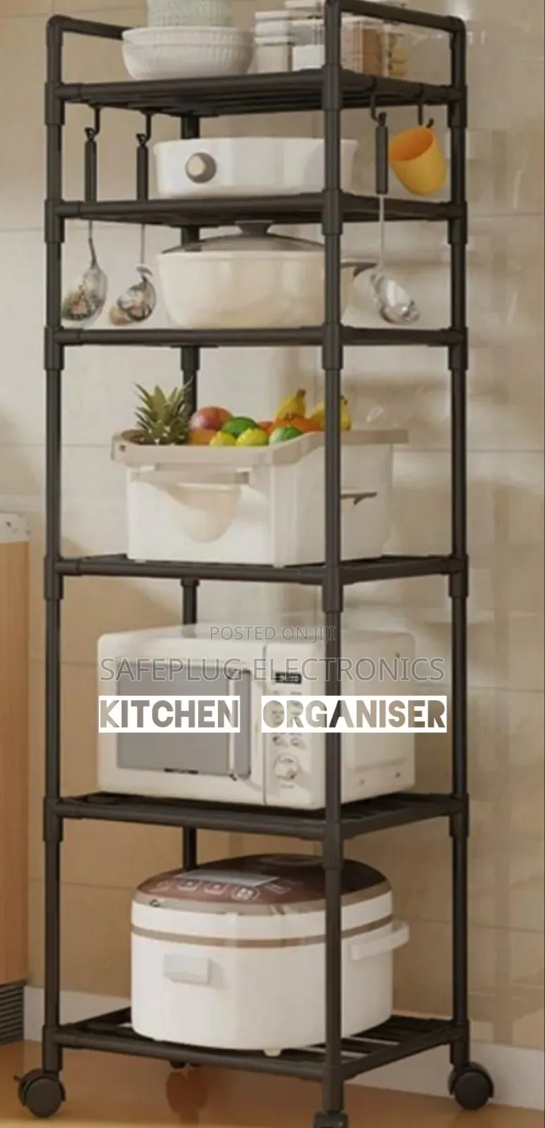 Multifunctional Kitchen Floor Stand/ Organiser Rack With Wheels