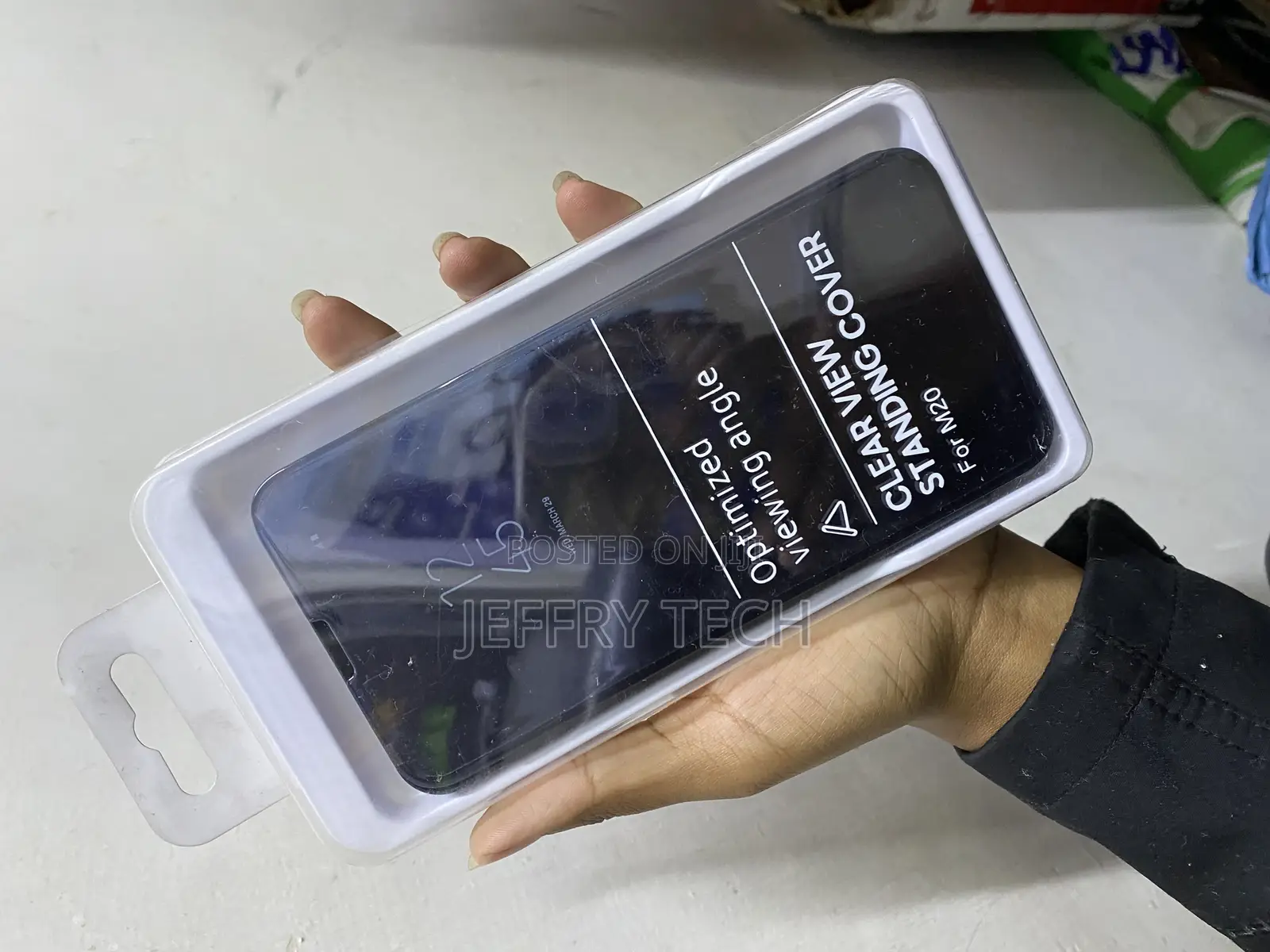 Navnika Samsung Galaxy M20 Clear View Mirror Flip Leather Cover