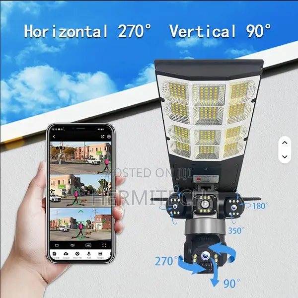6mp 3 Lens Wireless Solar Panel Surveil Security PTZ