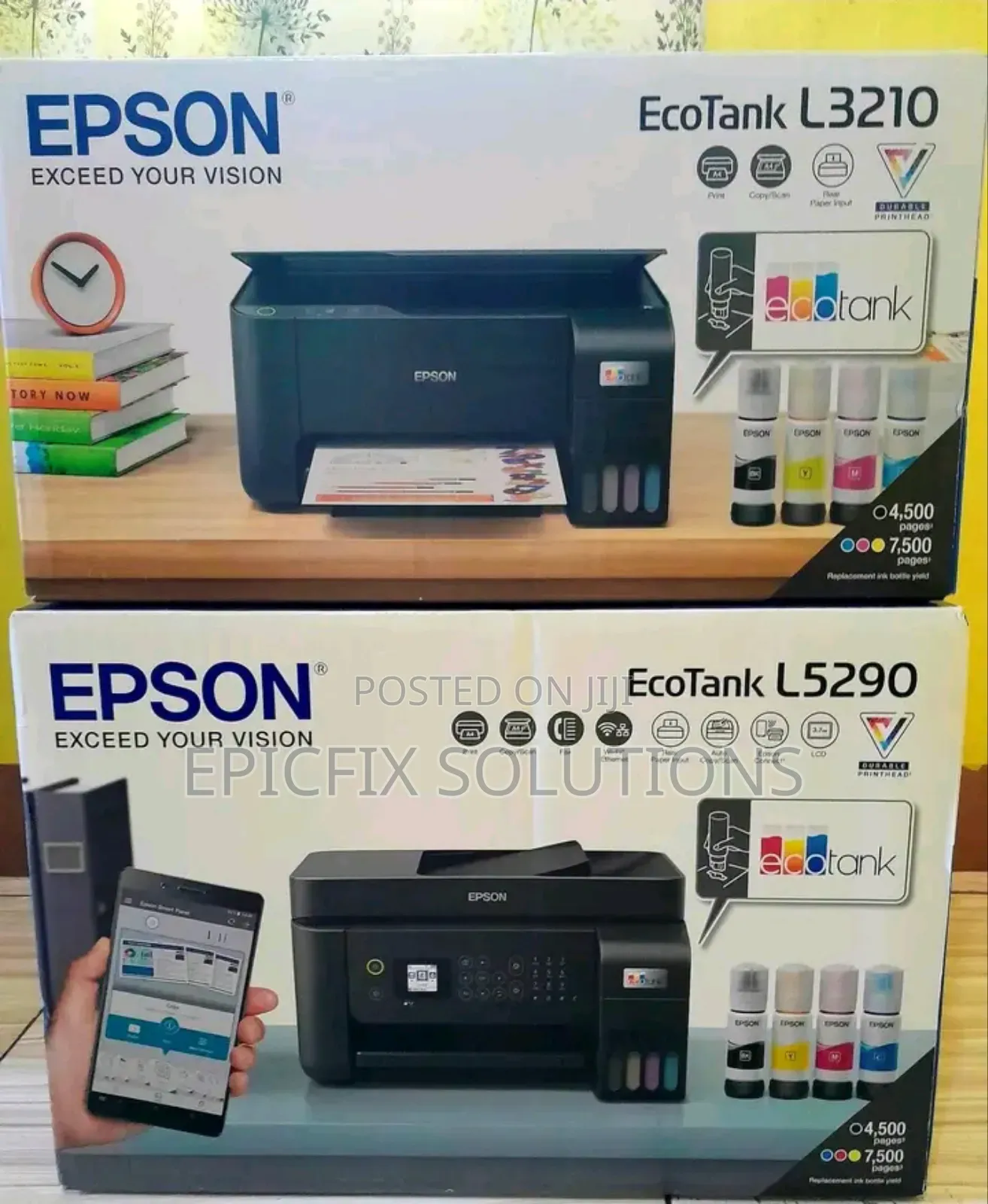 All Epson Printer Ecotank and Continuous,4 Color and 6 Color Available