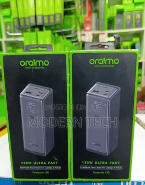 Oraimo Powerjet 130 27600mah 130w Power Bank for Laptops and Phones.