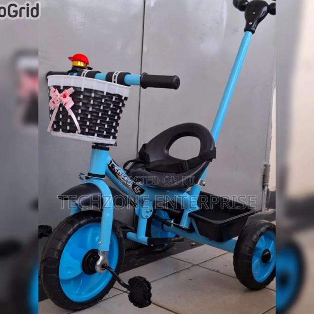 Baby Tricycle With Push Handle and Storage Basket