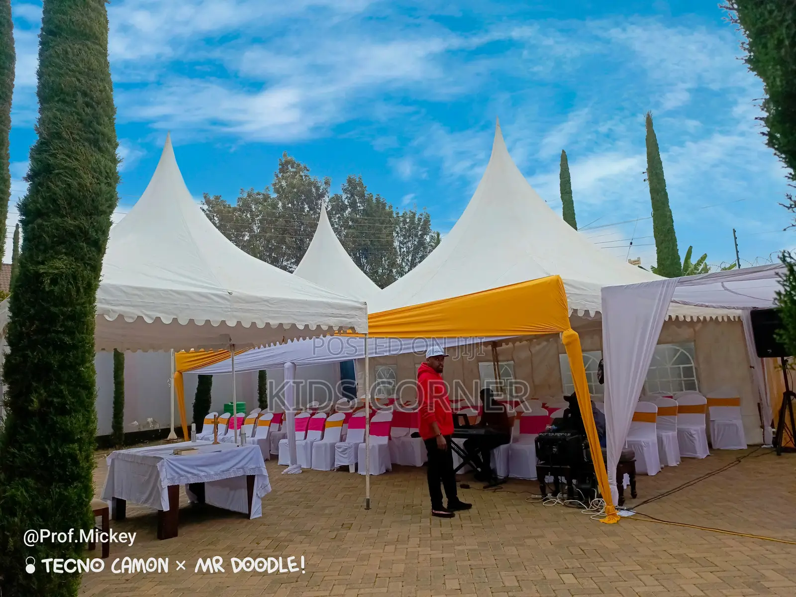 100 Seater Theatre Set Up With Dressed Plastic Chairs