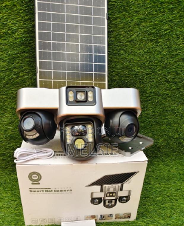 V380 4g Triple Lens Floodlight Solar Camera 1080p Recording Capability