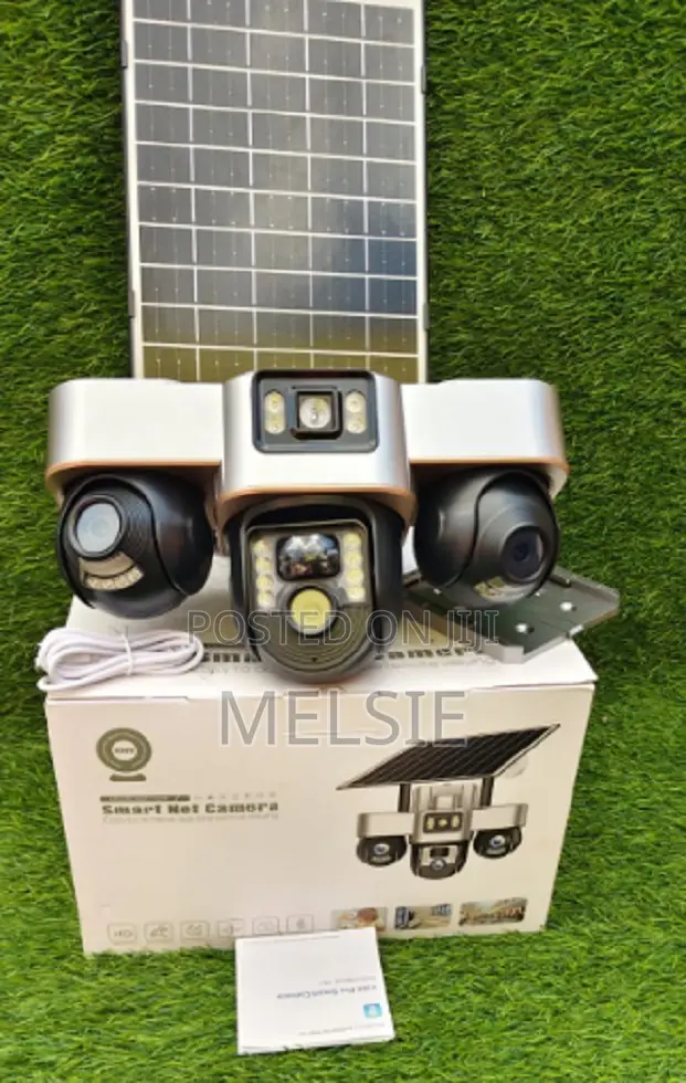 V380 4g Triple Lens Floodlight Solar PTZ Camera 4g Lte