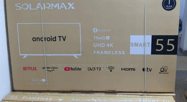 Solarmax 55 Inches Smart Android Uhd Thin Frameless - thumbnail 2