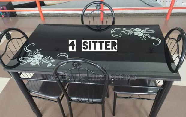 Executive Black - 4 Sitter Dining Table, Smooth Table-Top Finish