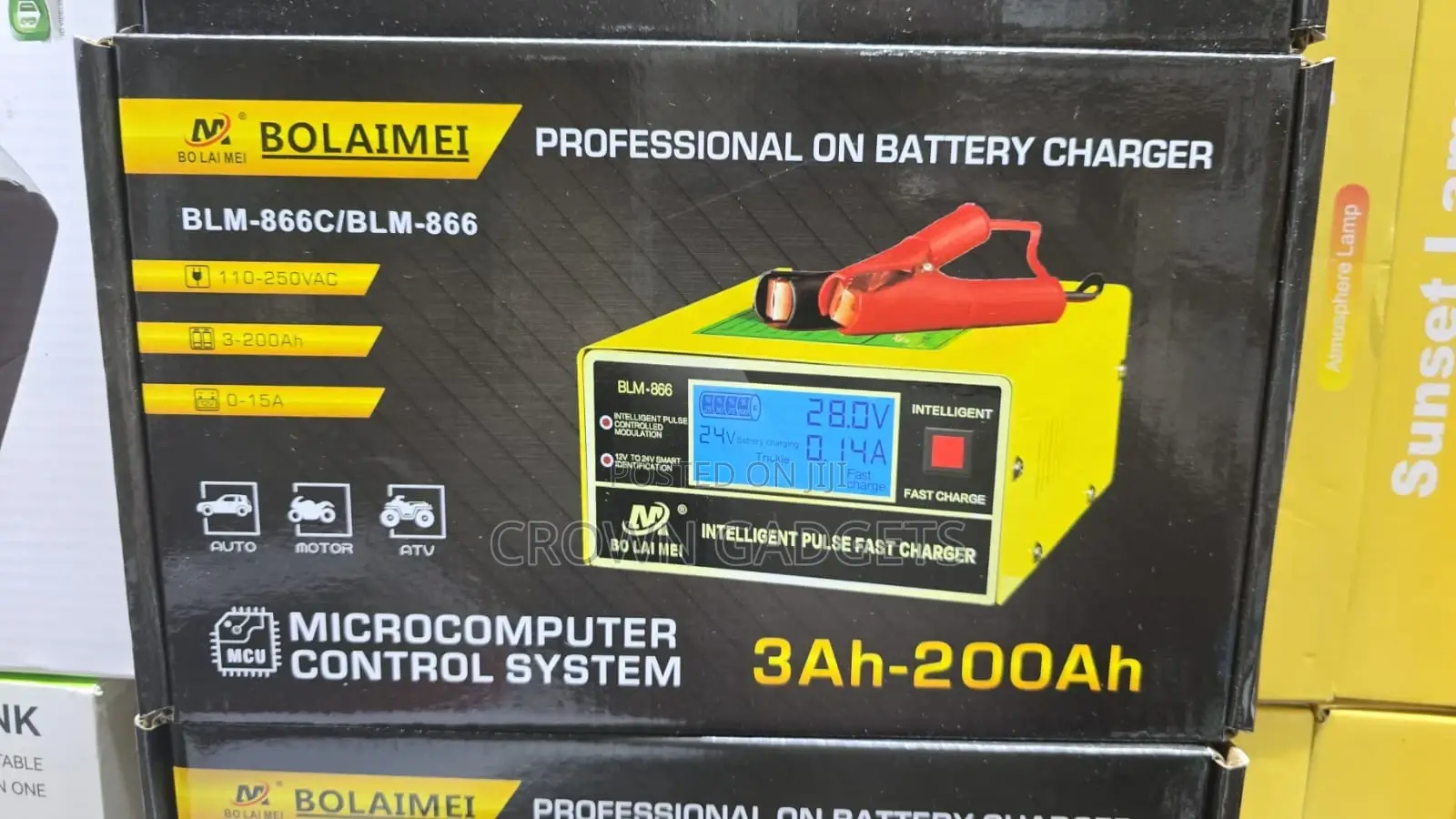 Heavy-Duty Intelligent Battery Charger for Cars Motorcycles