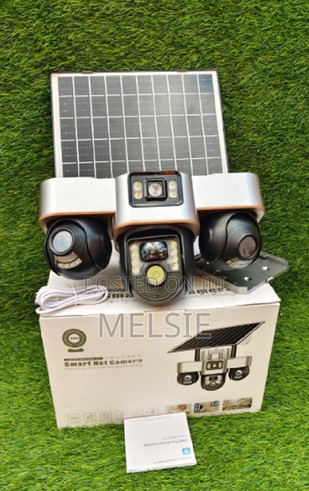 Camera V380pro 3 Lens With 3 Screens Solar 4g Sim Card PTZ