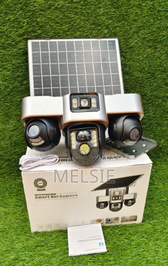 Camera V380pro 3 Lens With 3 Screens Solar 4g Sim Card PTZ