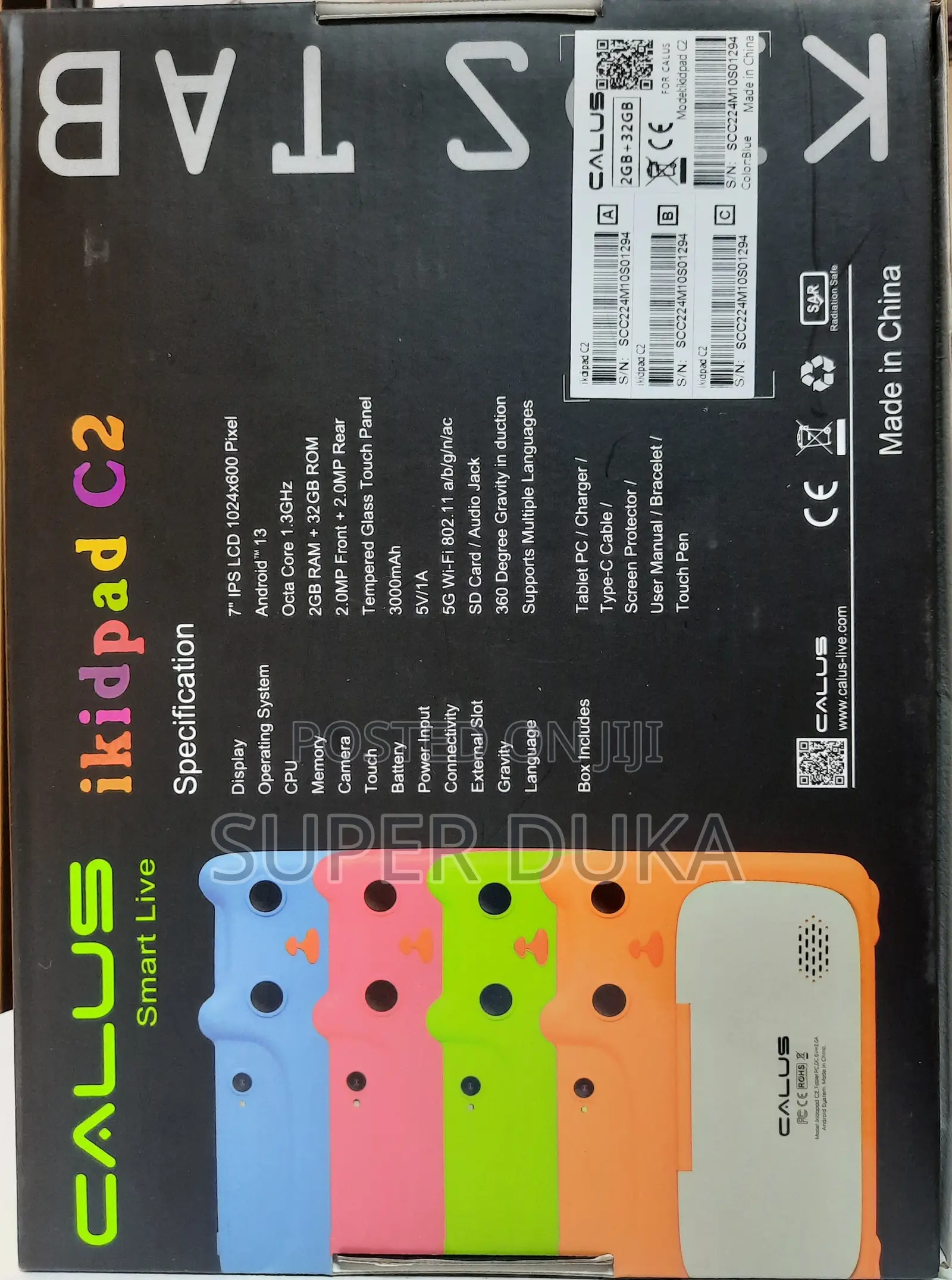 Calus Ikidpad C2 Kids Tablet.7 Inch 32/2gb Android Wifi Pad.Type C