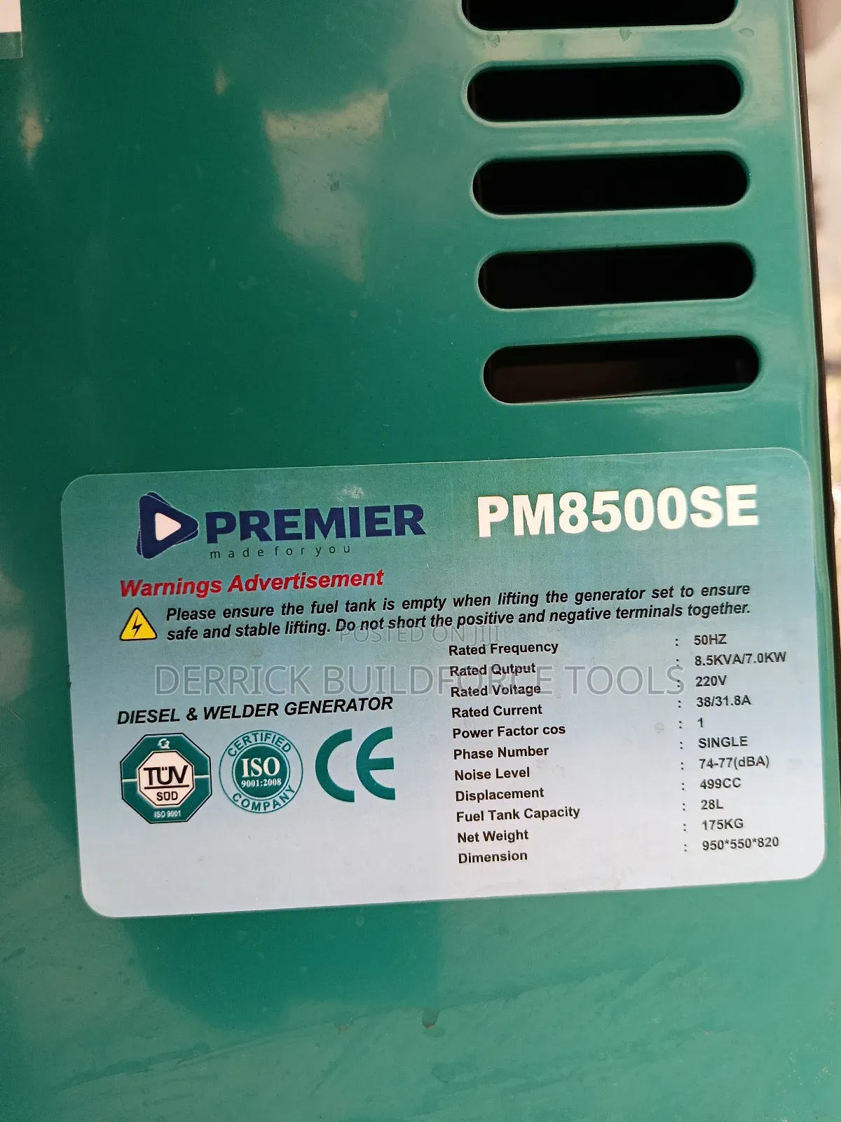 Premier 8.5kva Silent Diesel Generator