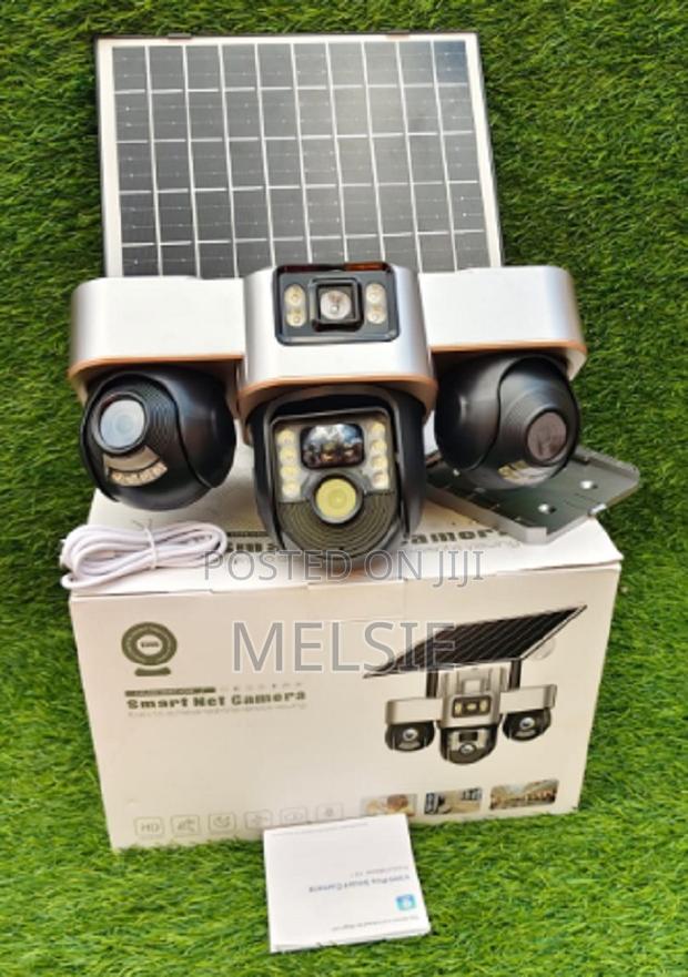 Camera V380 3 Lens With 3 Screens Solar 4g Sim Card PTZ PTZ Security