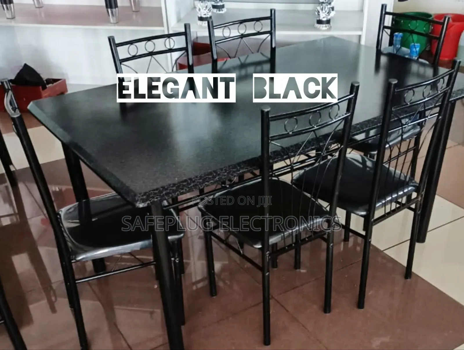 Executive, Elegant Black Design - 6 Sitter Dining Table