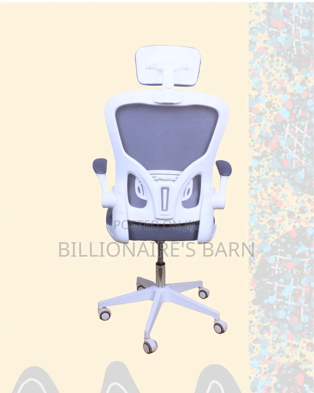 Plush White Ergonomic Office Chair | Lumbar Support