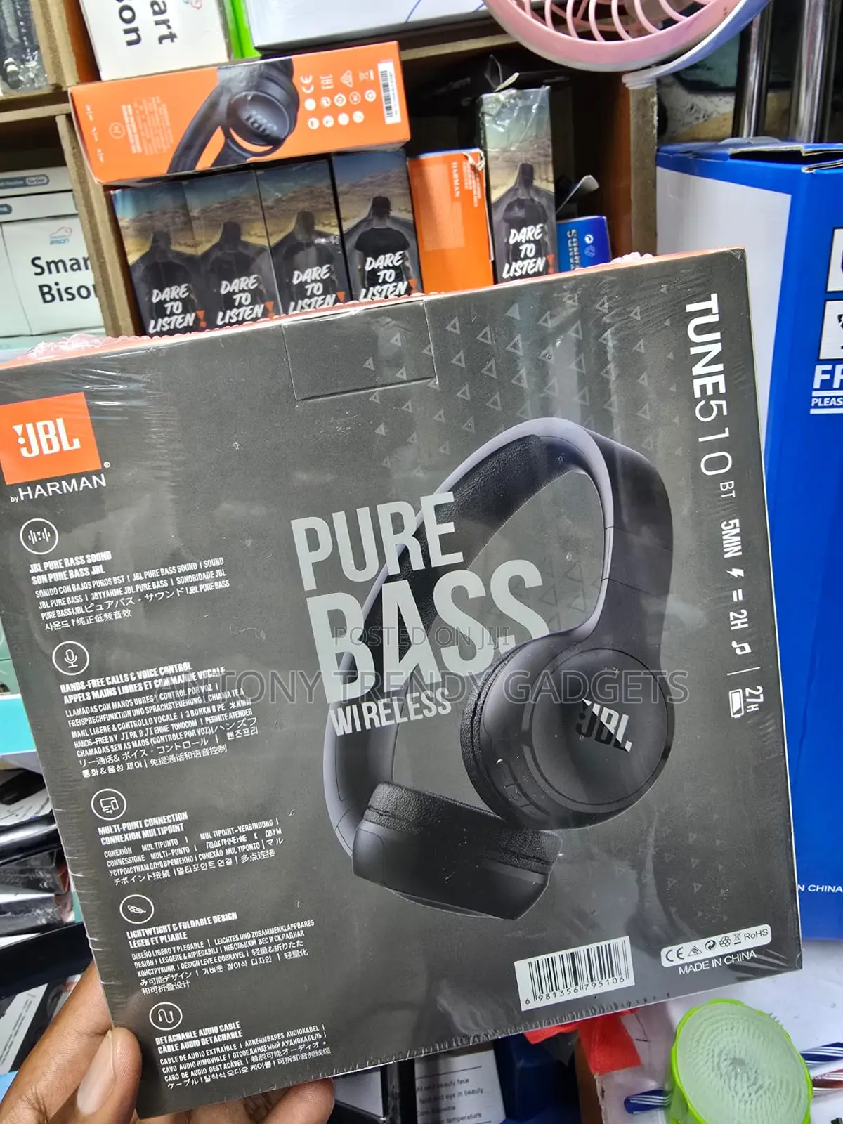 Jbl Pure Bass Wireless Over-ear Headphones Bluetooth Deep Sound