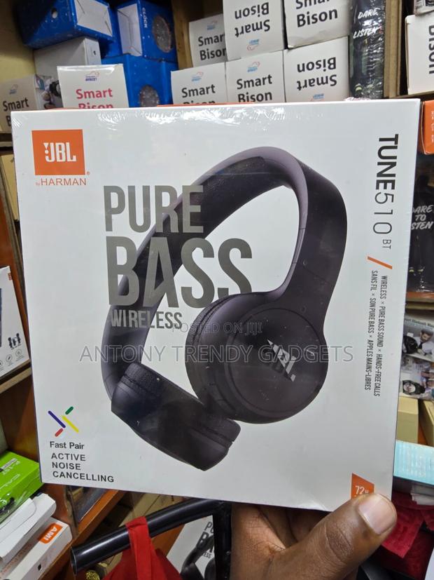 Jbl Pure Bass Over-ear Bluetooth Headphones With Noise Isolation - main view