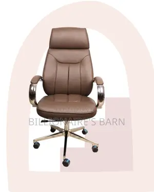 Brown Executive Leather Office Chair (Minimal) — Price Drop Today