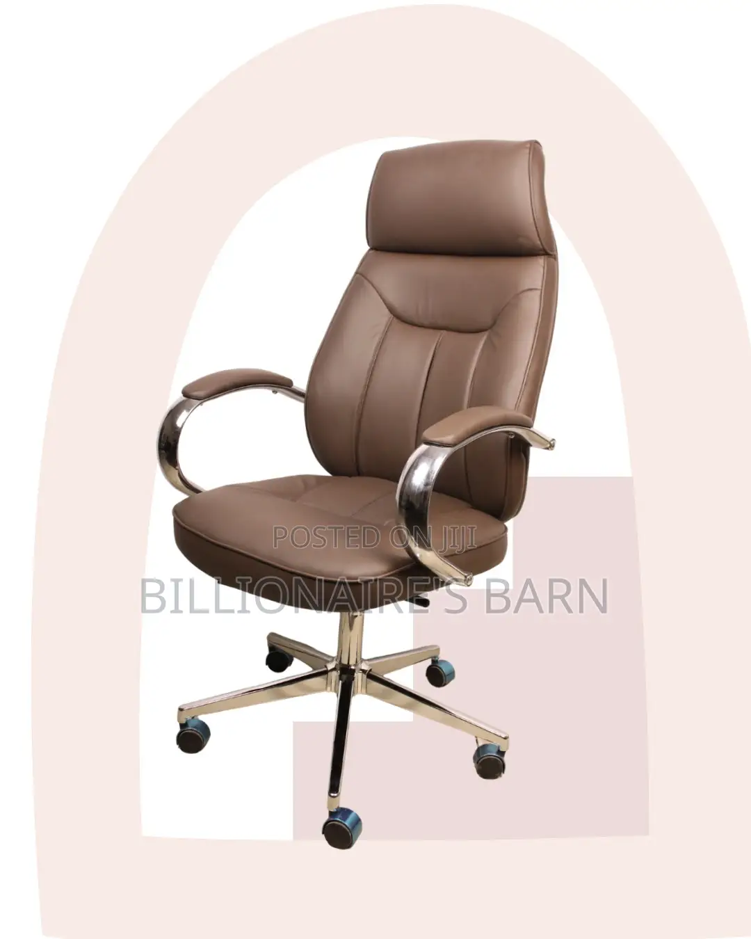 Brown Executive Leather Office Chair (Minimal) — Price Drop Today