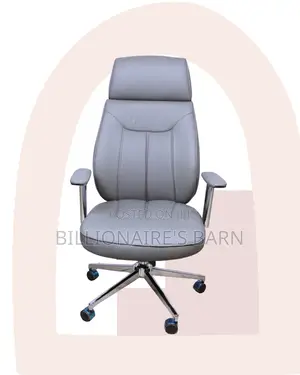Grey Executive Leather Office Chair | Executive Headrest Support