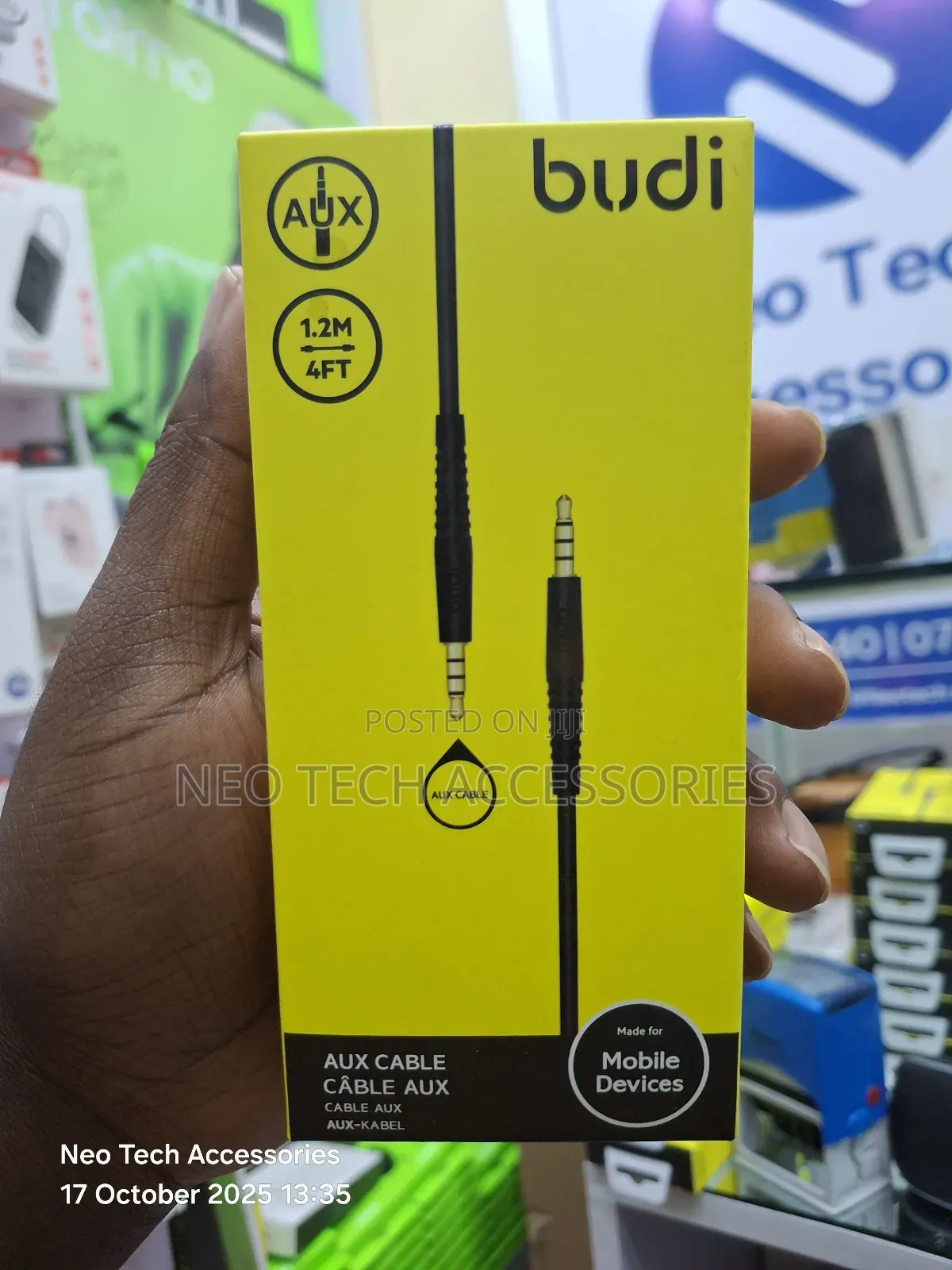 Budi Aux Cable, 1.2m Auxiliary Cable,