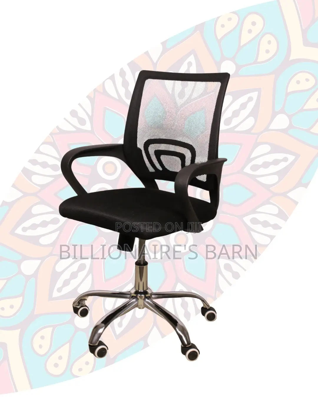 Secretarial Mesh Office Chair | Ergonomic Swivel Base