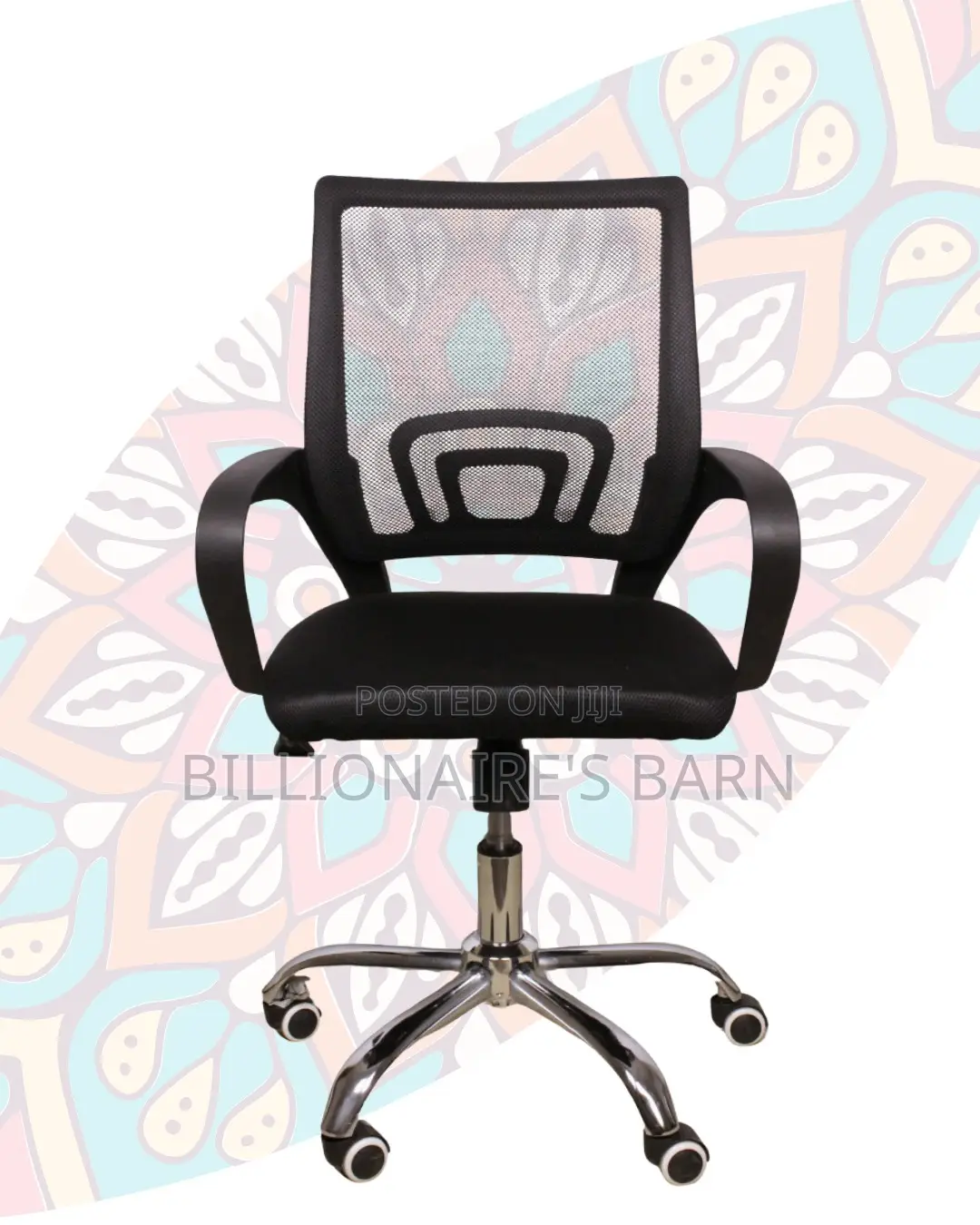 Secretarial Mesh Office Chair | Ergonomic Swivel Base