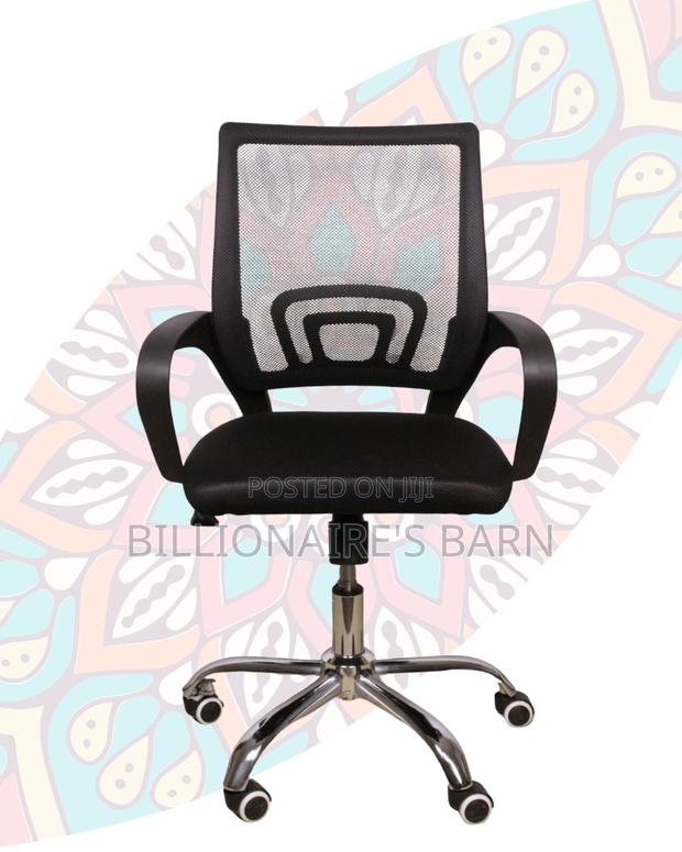 Secretarial Mesh Office Chair | Ergonomic Swivel Base - thumbnail 3