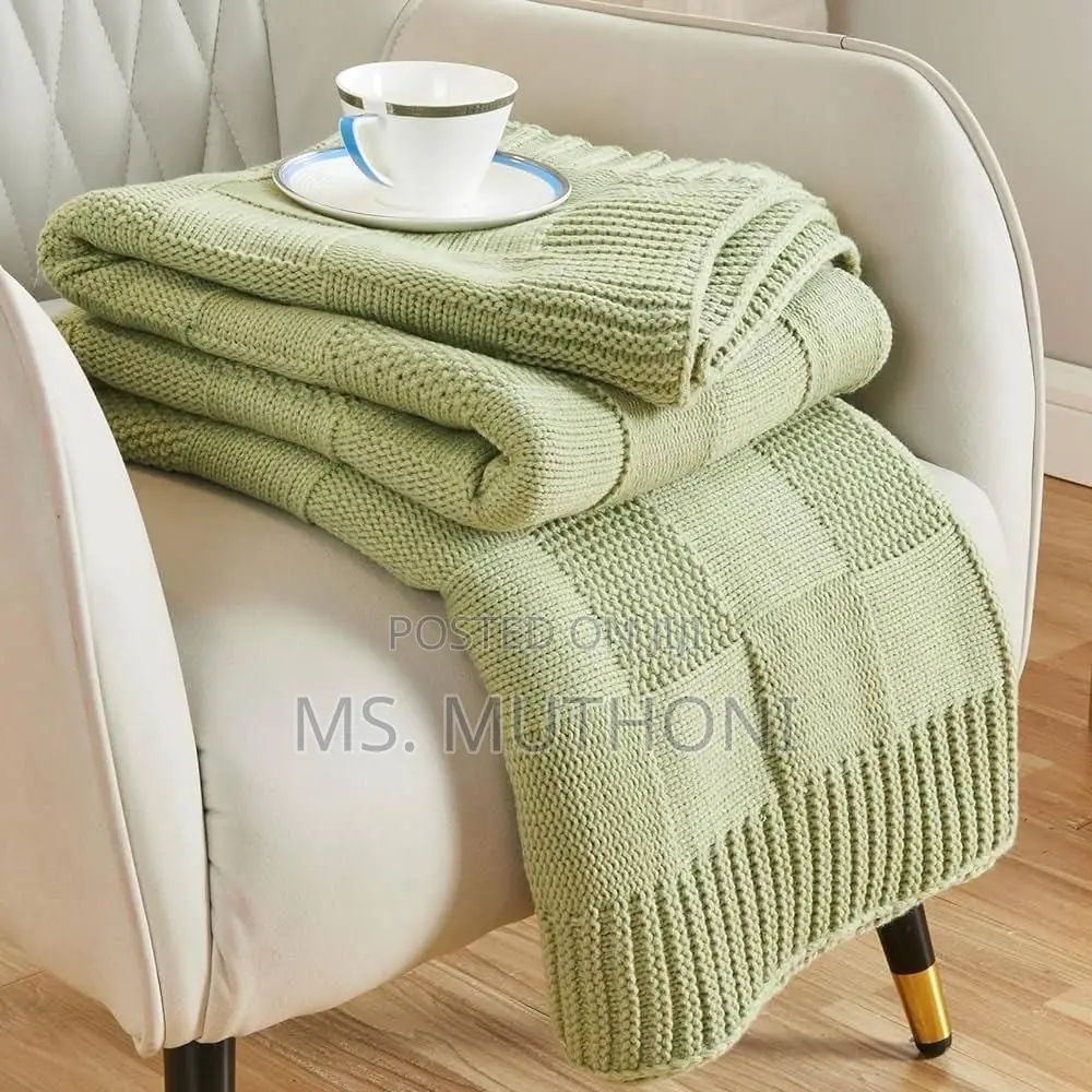 Knit Throw Blanket for Couch , Bed Sofa or Living Room