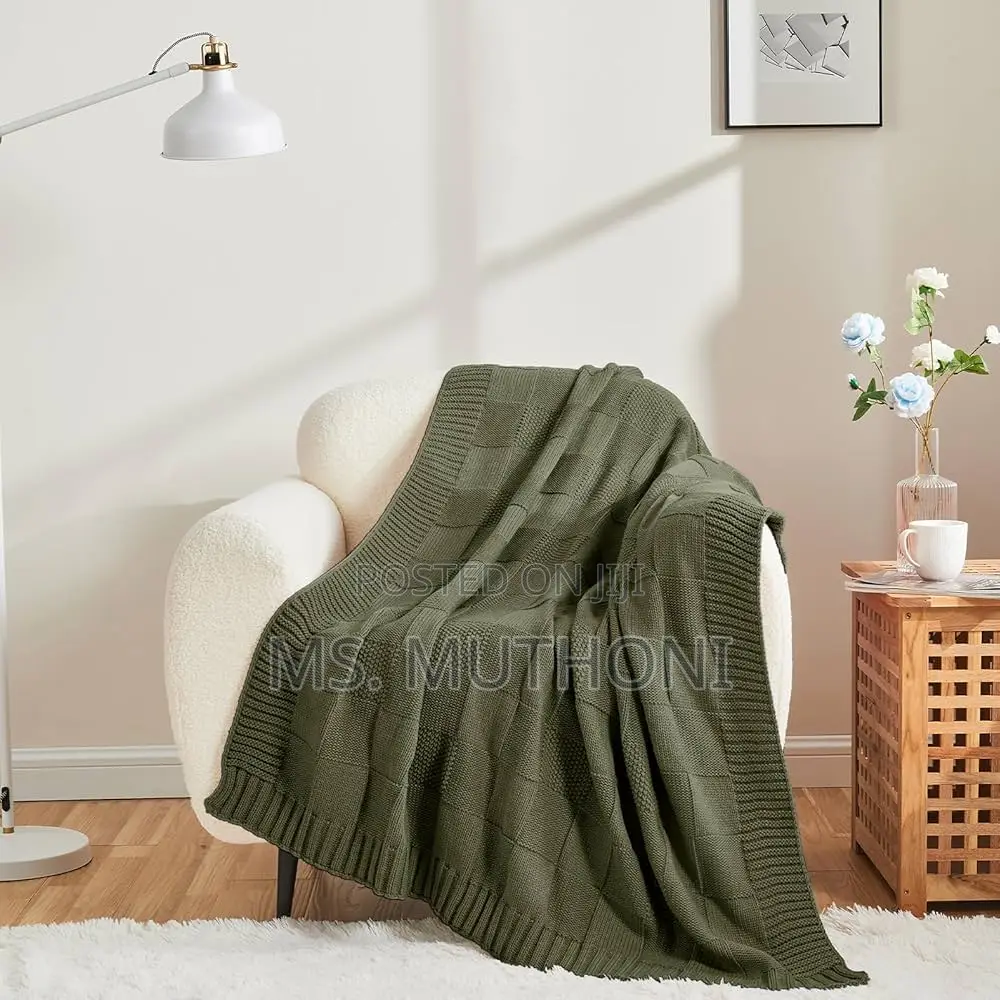 Knit Throw Blanket for Couch , Bed Sofa or Living Room